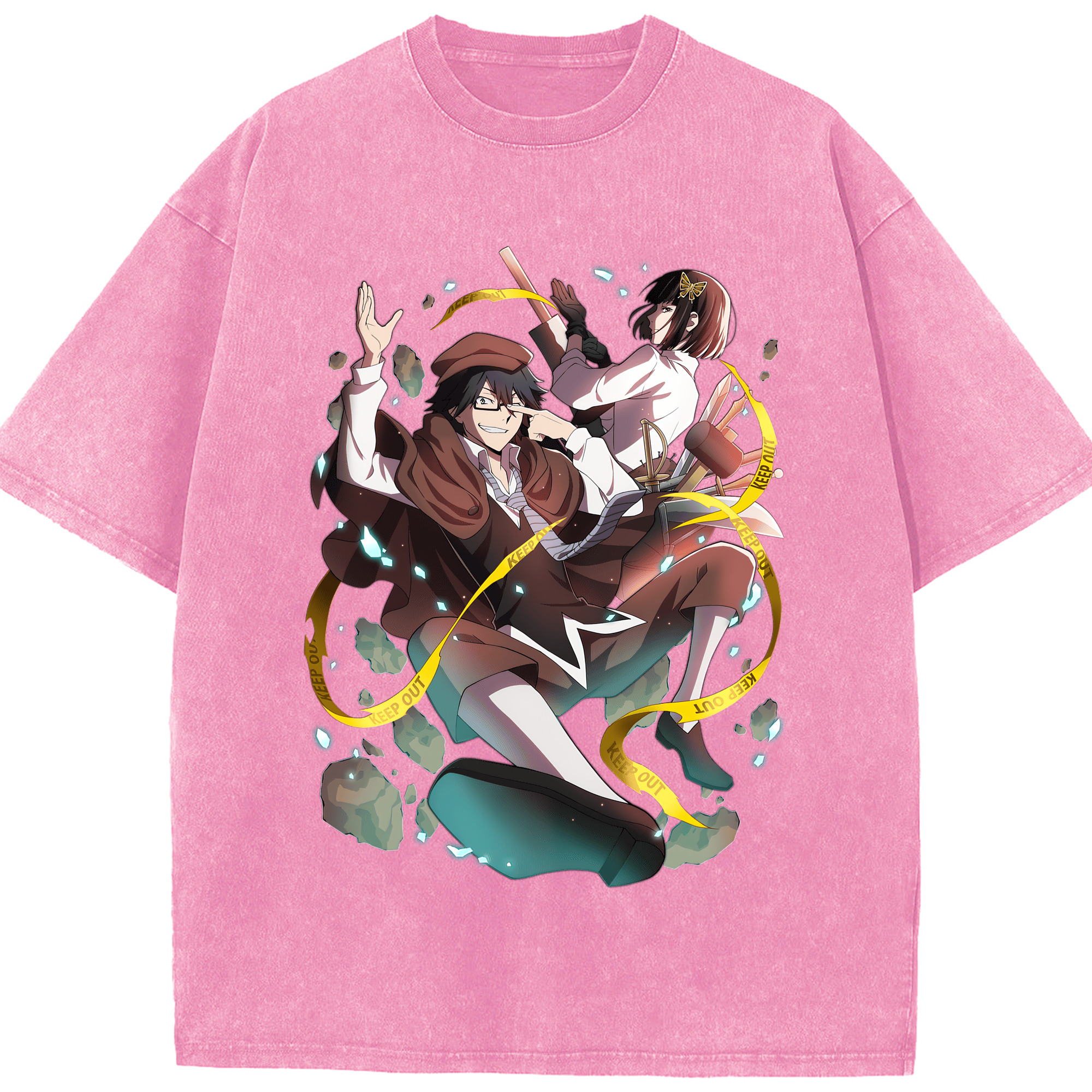 （画像用） 文豪ストレイドッグス Bungo Stray Dogs 綿100% ヴィンテージ風 半袖Tシャツ（フロントプリント）